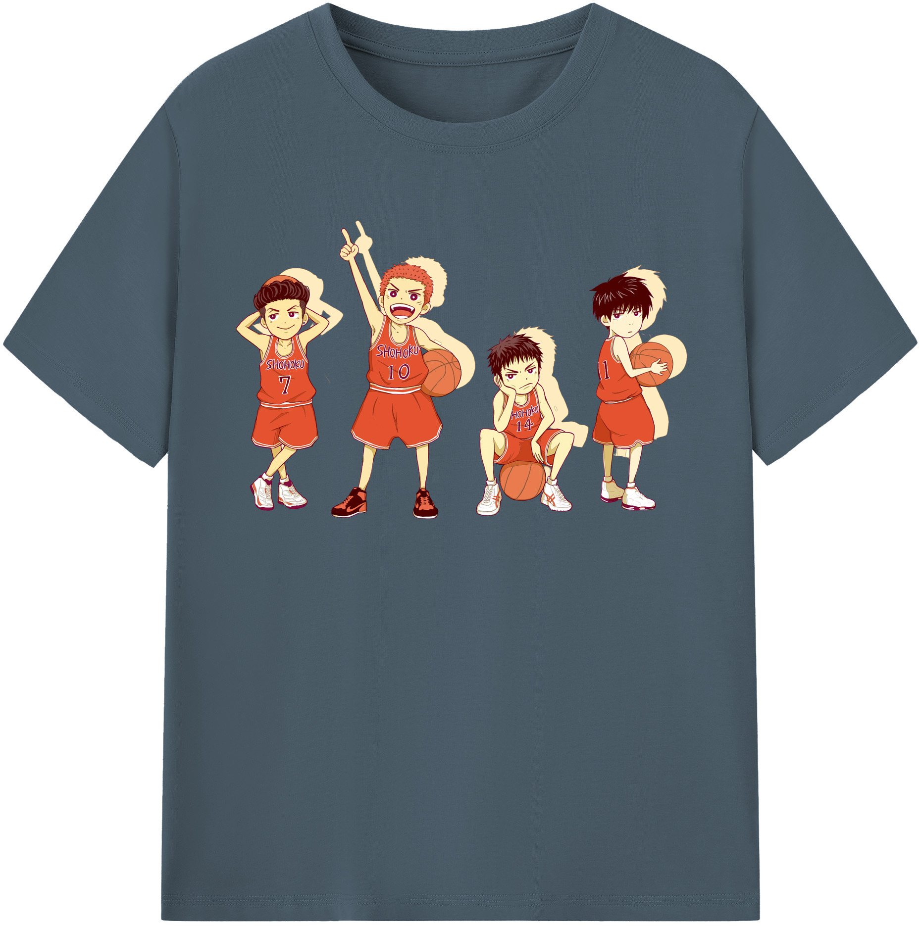 SLAM DUNK／スラムダンク 綿100％半袖Tシャツ（フロントプリント）